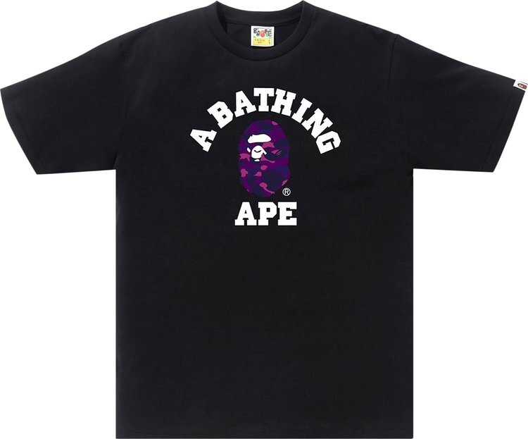 

Футболка BAPE Color Camo College T-Shirt 'Black / Purple', черный