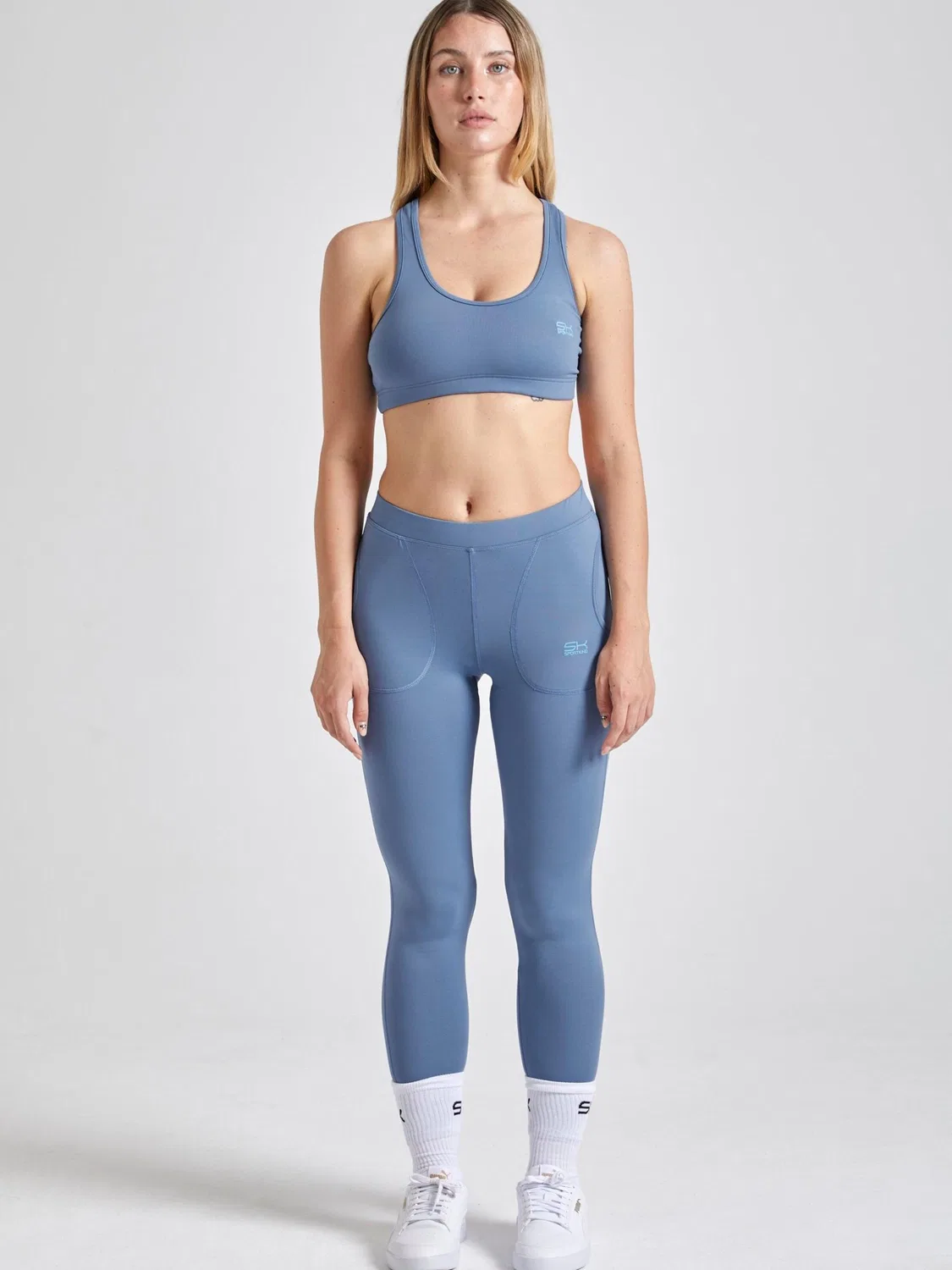 Узкие леггинсы Sportkind Leggings дымчато-серого цвета