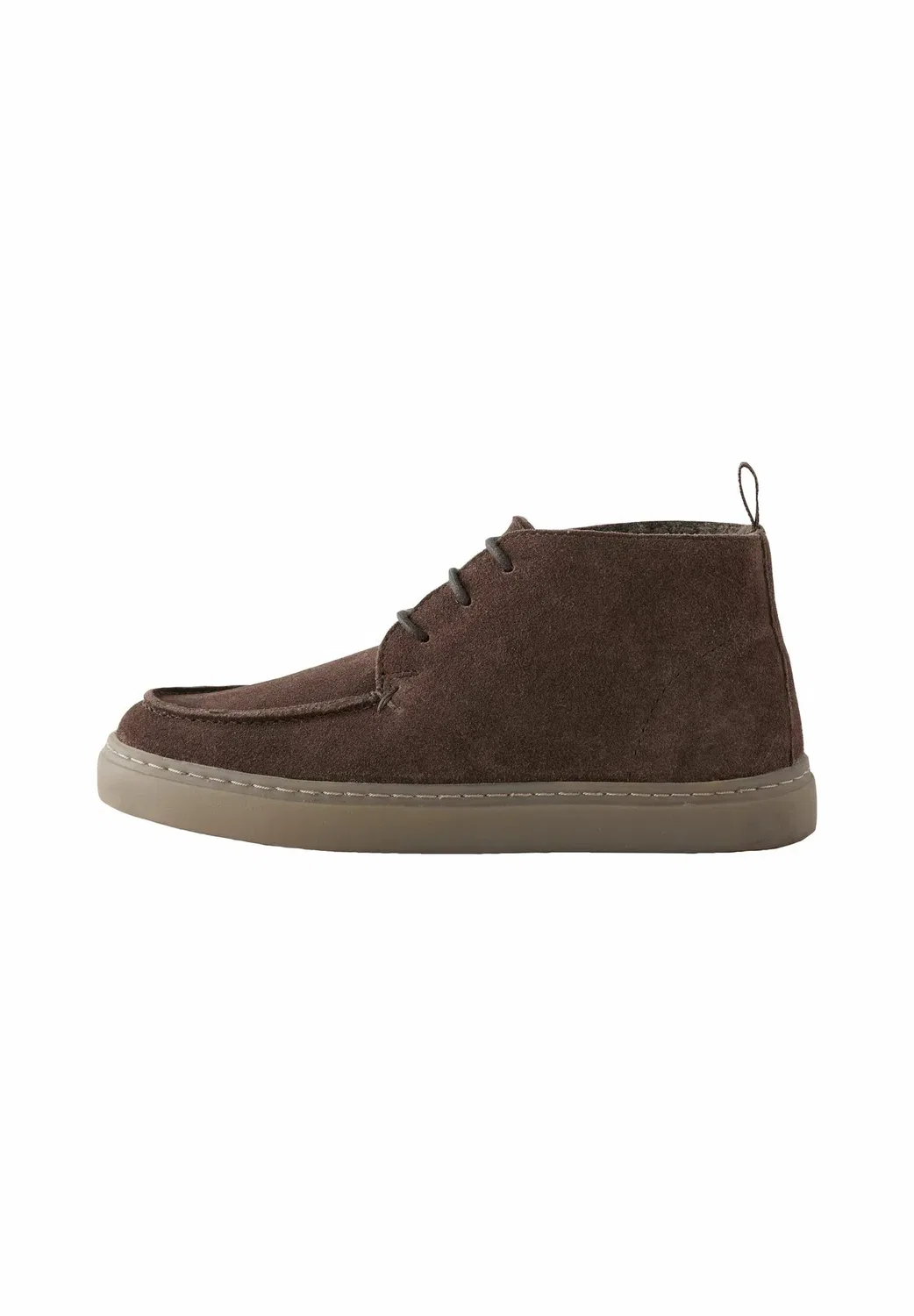 Ботинки на шнуровке с фартуком - ботильоны на шнуровке Next, Brown Suede
