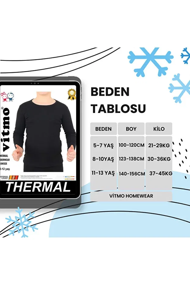 Детское термобелье для мальчиков хлопковое Vitmo, Black — фото 3