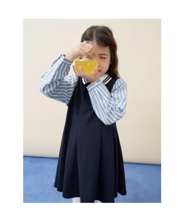 Платье поло с воротником, школьная форма, Beanpole Kids, темно-синий — фото 3