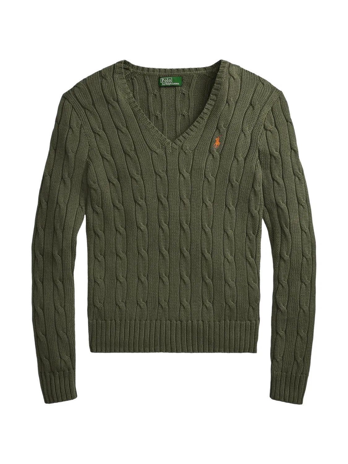 Polo Ralph Lauren Свитер V-образный вырез зеленый хлопок