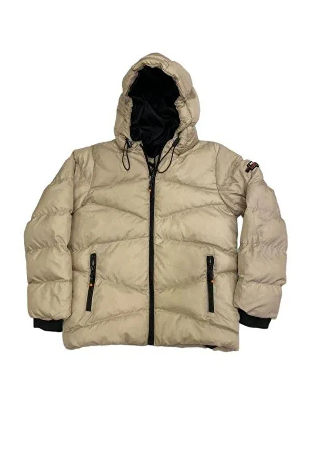 Детское зимнее пальто-пуховик для мальчиков с капюшоном Escabel, Beige
