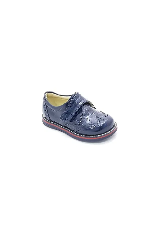 Детские туфли для мальчиков из лакированной кожи с липучкой Özdamla, Navy Blue