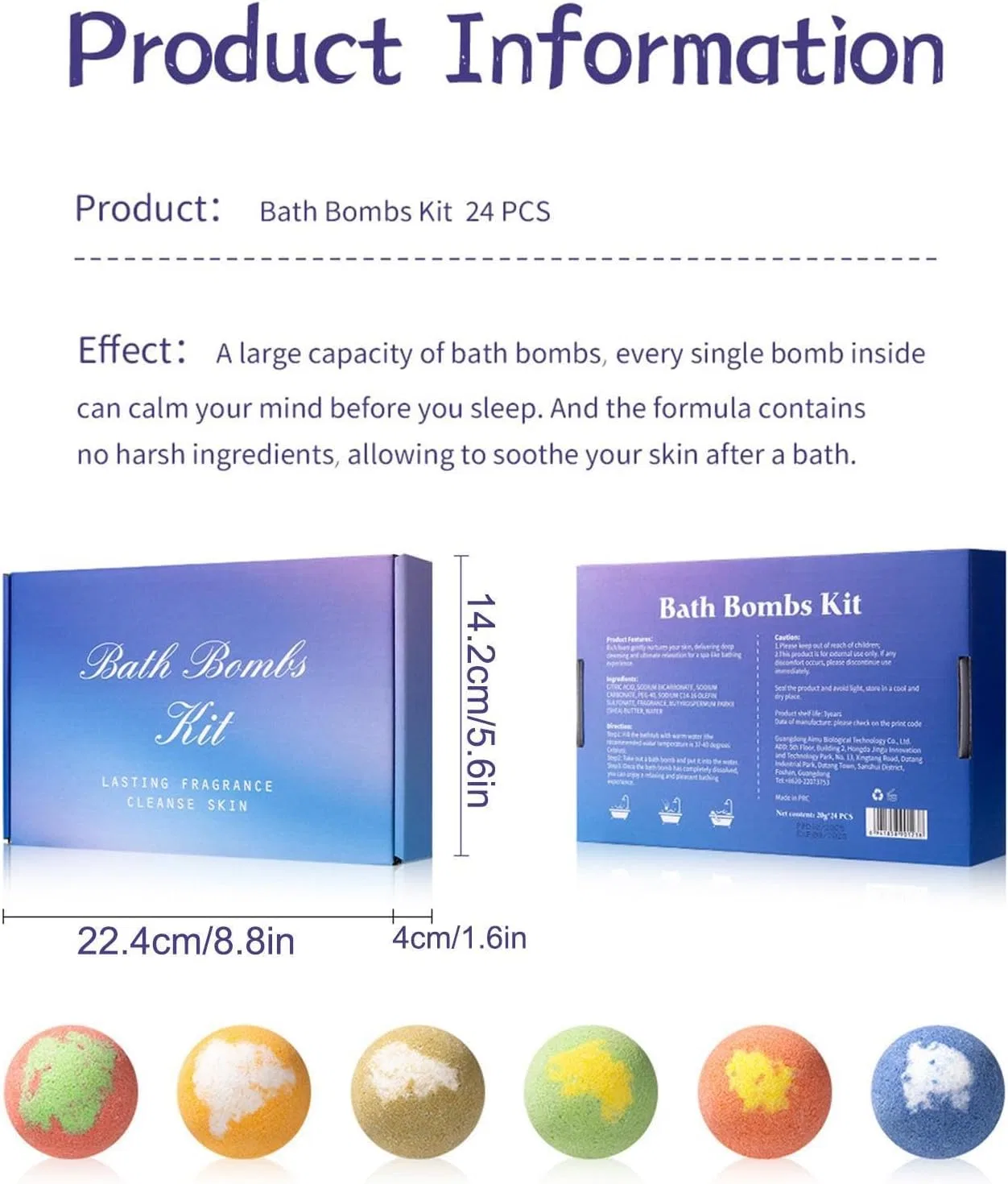 23 Pack Body Shower Bubbles Bath Balls, Nourishing Bath Bubble Set, Mandel Oil, 606 g Generisch — фото 4