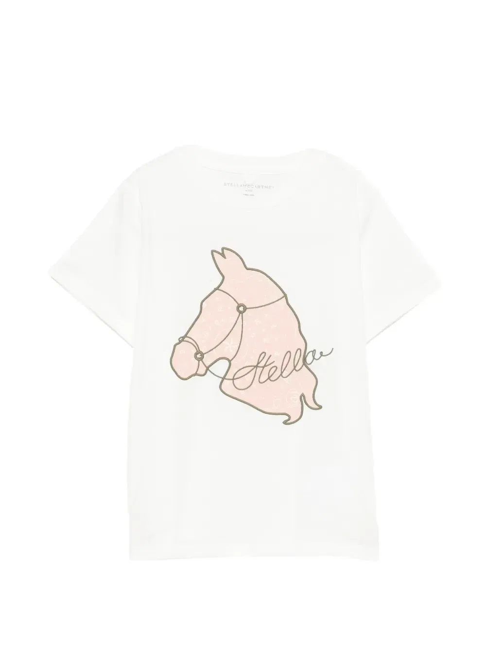 Футболка с принтом лошади Stella McCartney Kids, белый