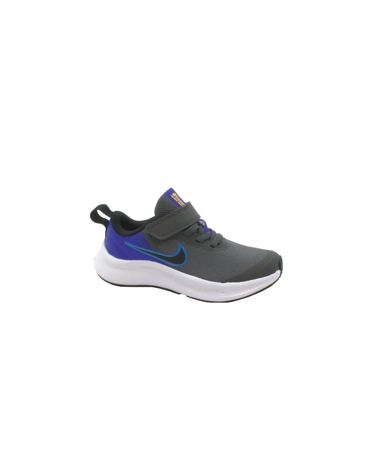 Детские кроссовки для мальчиков с шнуровкой Star Runner 3 NIKE, Grey Iron Grey Black Blue Lightning — фото 2
