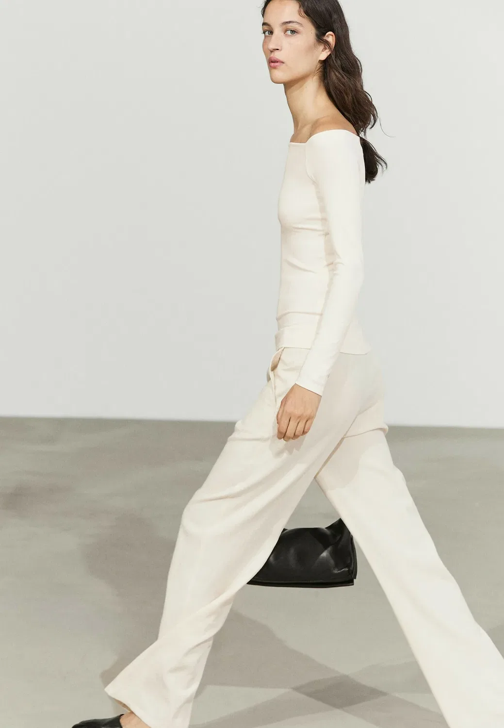 Топ с длинными рукавами Massimo Dutti, Sand — фото 3
