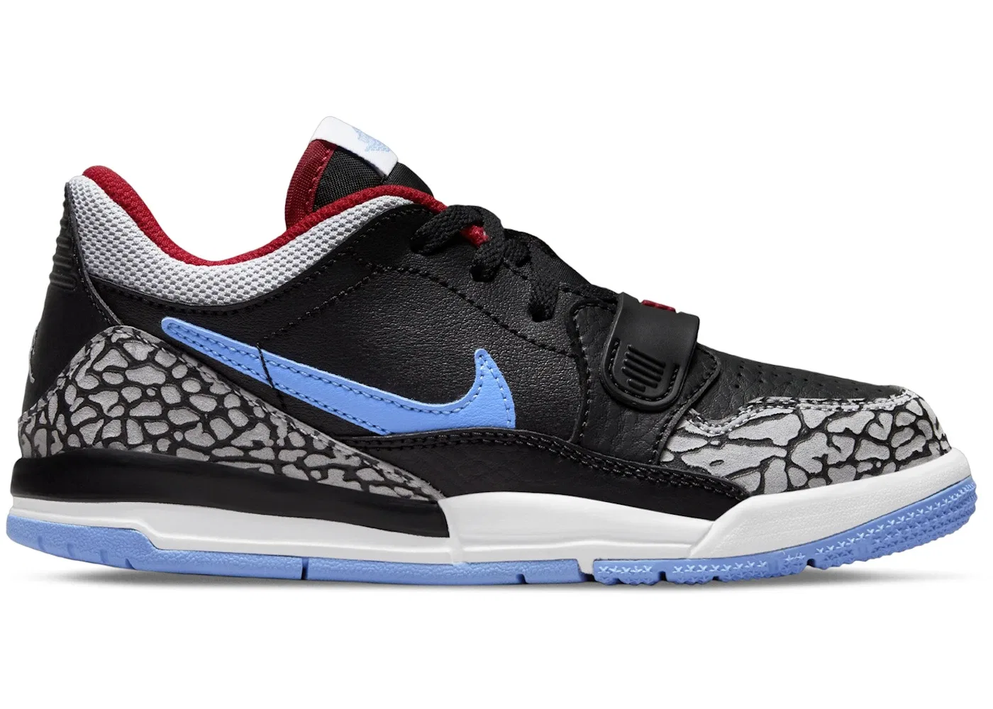 Детские кроссовки Lifestyle с принтом Jordan Legacy 312 Low Jordan, Black/Valor Blue/University Red/Wolf Grey