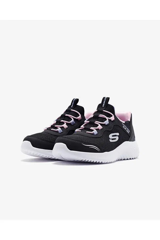 Детские кроссовки для девочек со шнуровкой Skechers, Black — фото 3