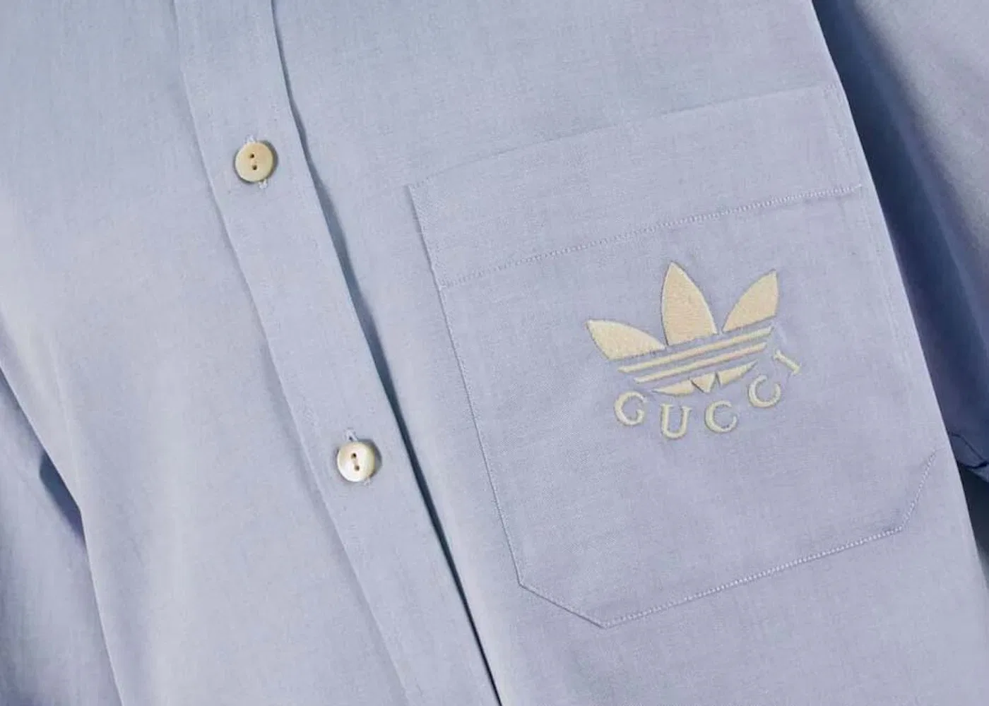 Мужская рубашка хлопковая Shirt (FW22) Gucci, Light Blue — фото 2