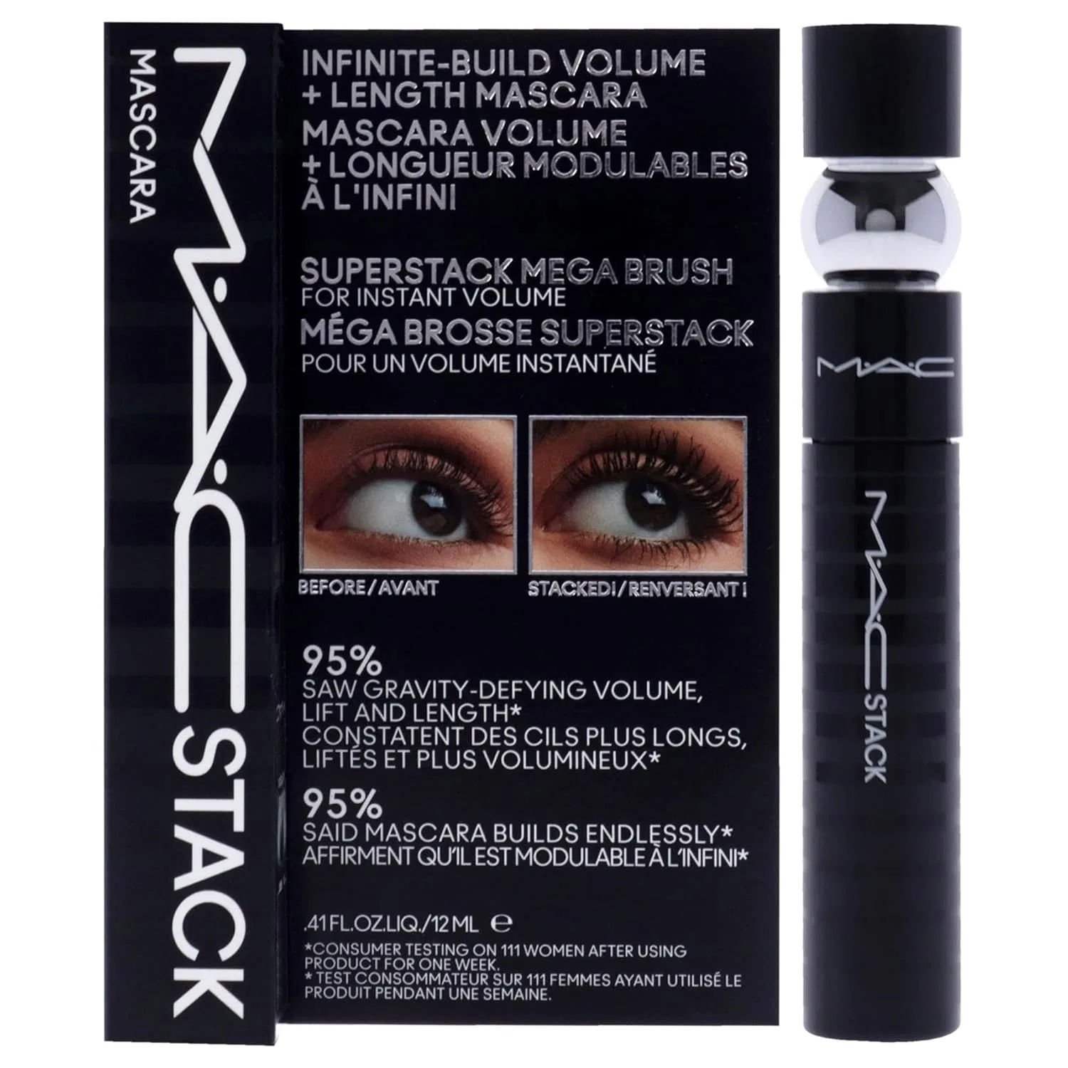 Тушь для ресниц MAC Macstack Mascara Macro, 12 мл, Black