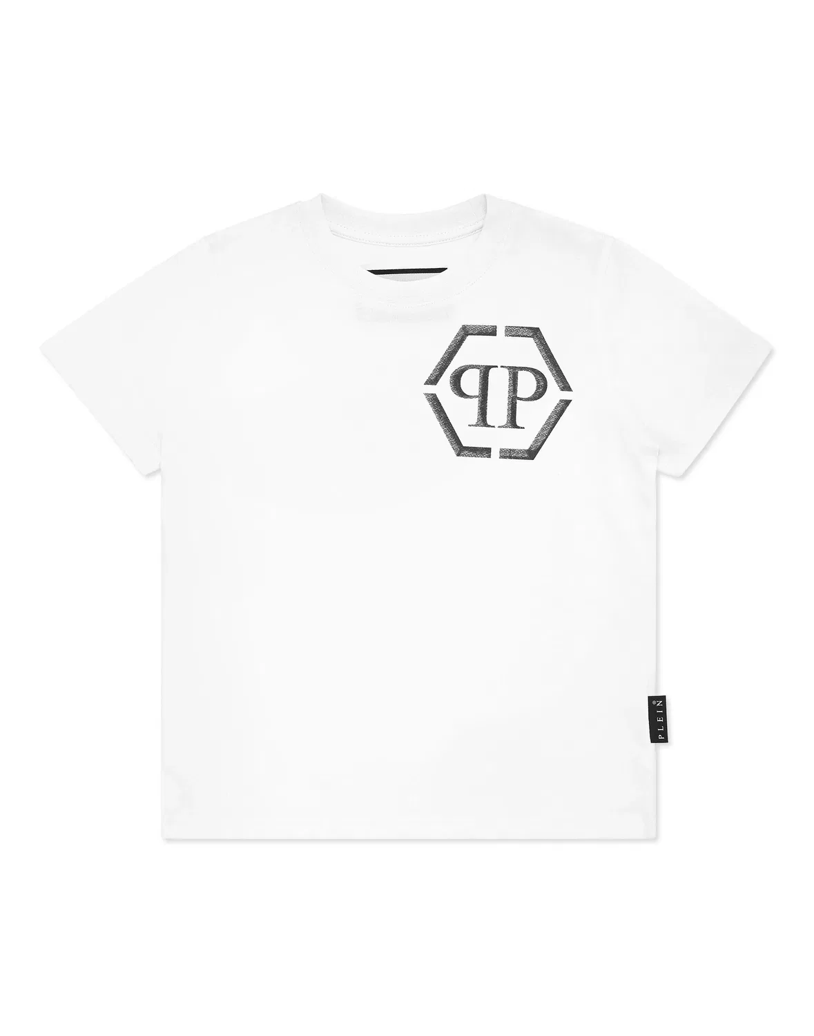 Детская футболка с принтом Hexagon логотип PHILIPP PLEIN, White