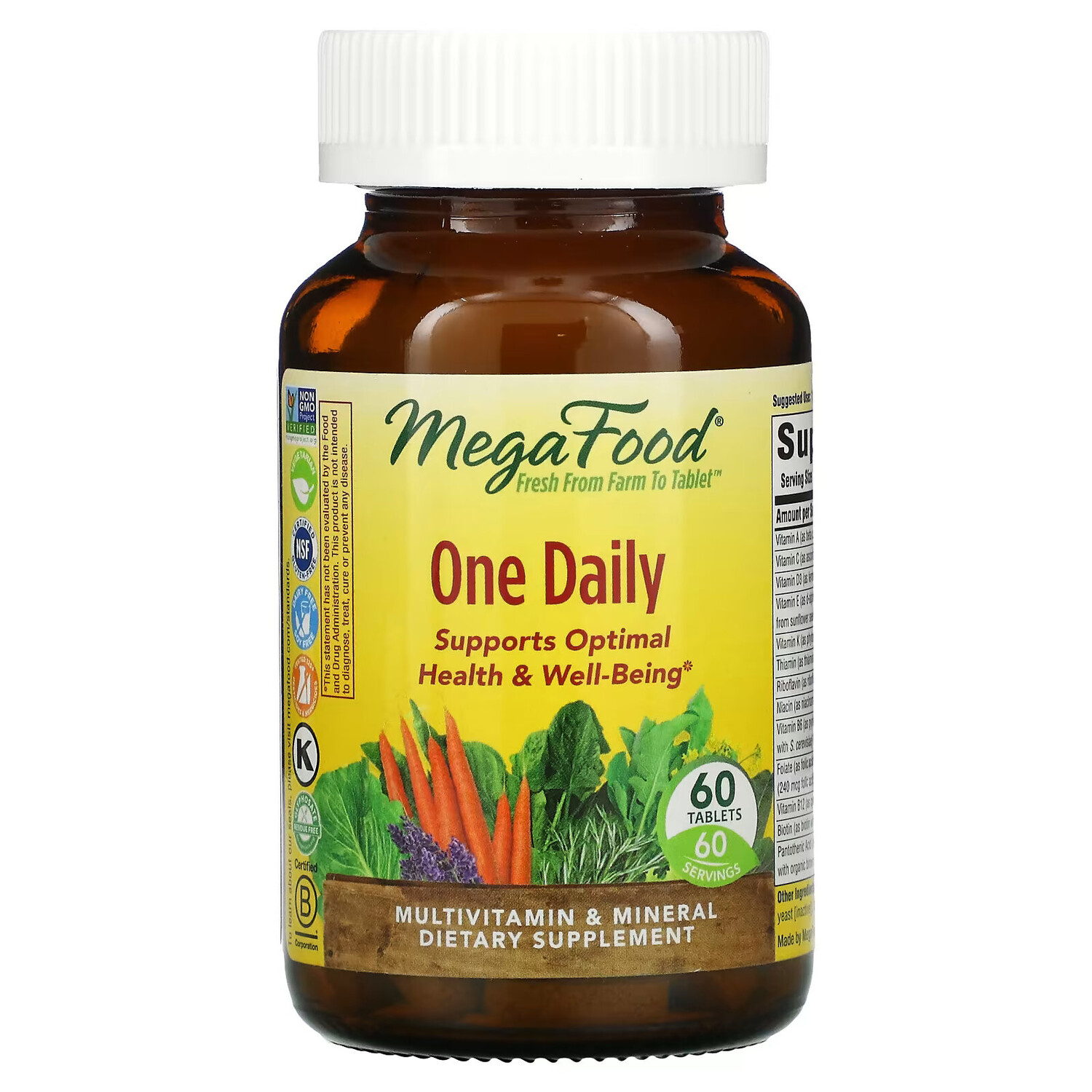 

MegaFood, One Daily, витамины для приема один раз в день, 60 таблеток