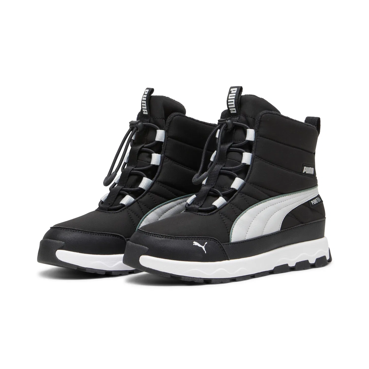 Детские зимние ботинки эластичные Evolve PUMA, Black/Ash Gray/White
