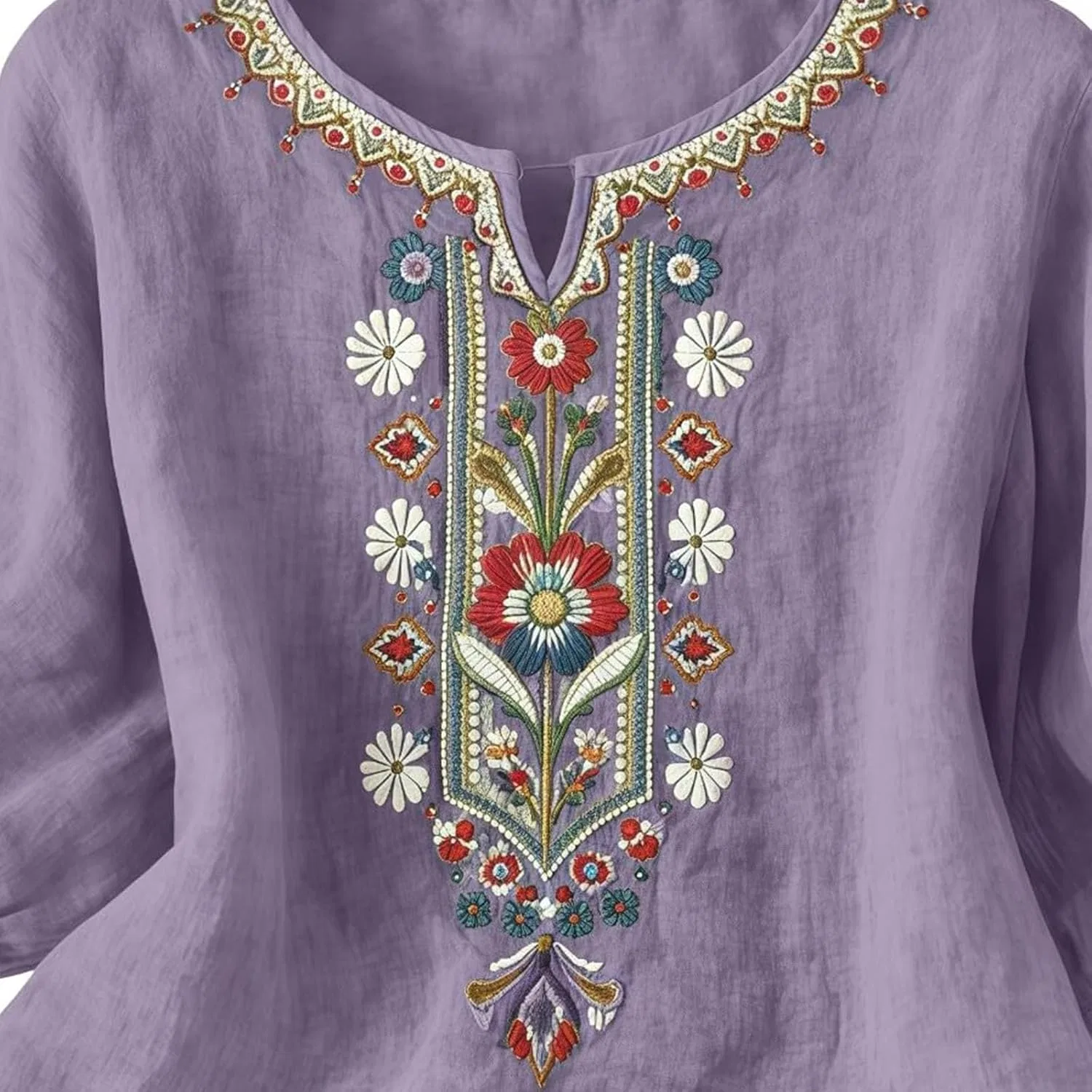 Женская туника с рукавом 3/4, модель Victorian Boho, цвет Purple — фото 2
