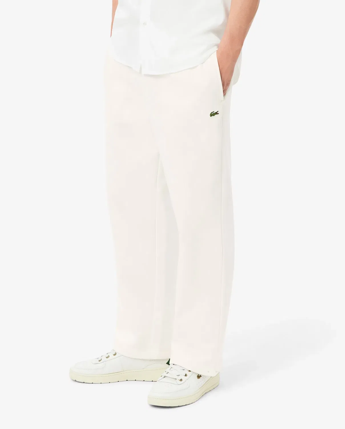 Джоггеры мужские Lacoste свободного кроя, из футера, Blanco — фото 3