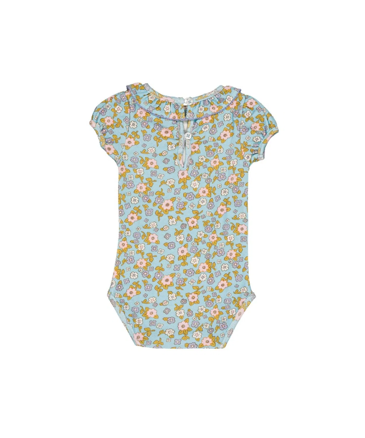 Детский боди-комбинезон с цветочным принтом Perrine baby body Bliss hello Simone, Blue — фото 2