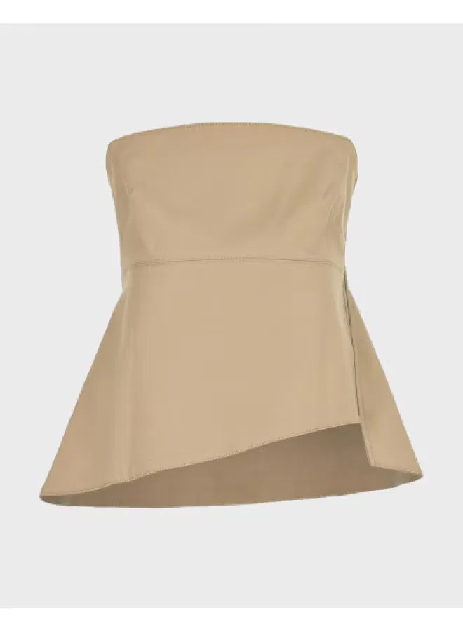 Блузка с открытыми плечами на молнии Zara, хаки