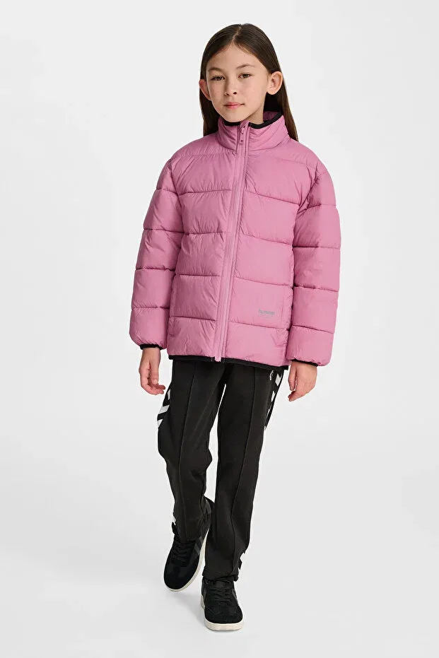 Детское пальто для девочек легкое утепленное с принтом Bomber Hummel, Pink — фото 3