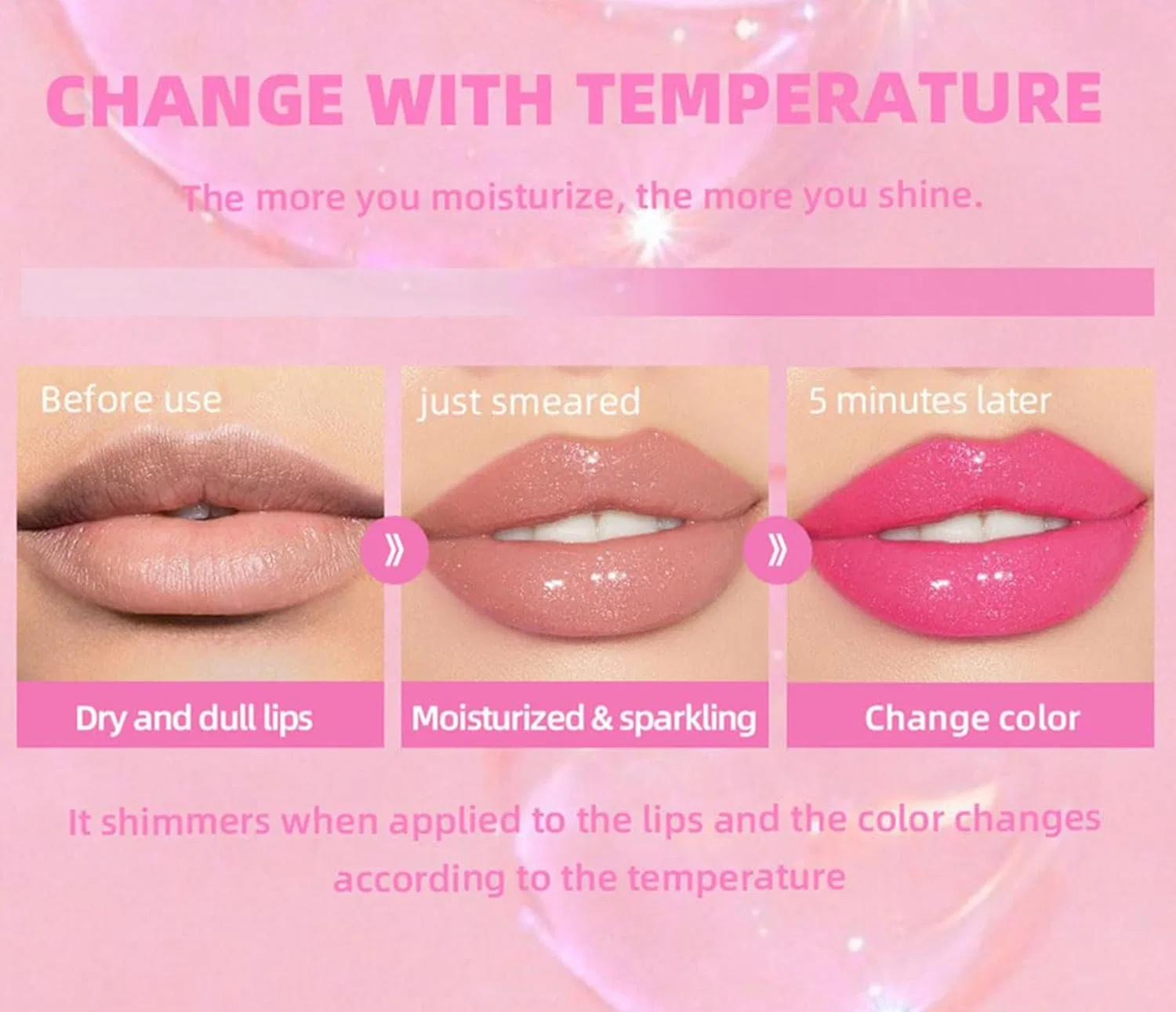 Масло для губ Colour Changing Lip Oil, Bamideo, 6 мл — фото 3