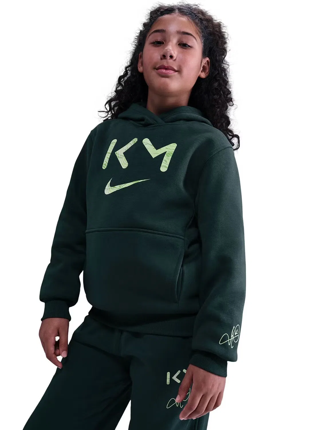 Nike Худи детское с капюшоном из флиса, зеленый