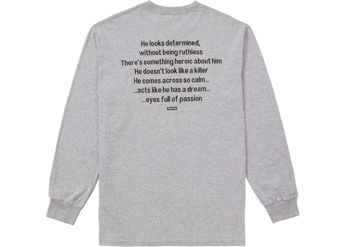 Мужская футболка с длинным рукавом Supreme The Killer L/S Tee, Heather Grey — фото 2