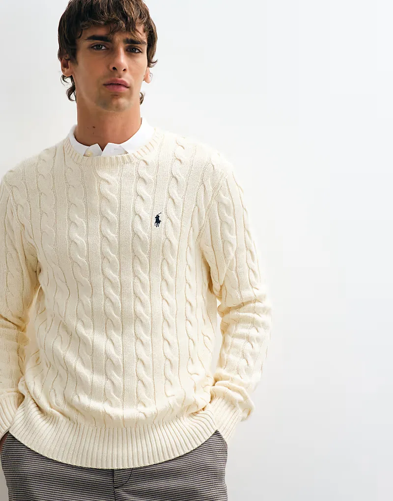 Хлопковая толстовка Polo Ralph Lauren с логотипом Icon, кремовый — фото 2