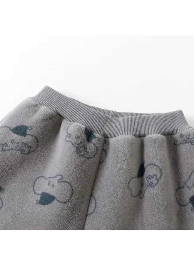 Штаны-джоггеры утепленные с флисовой подкладкой для детей Doodle Home, серый — фото 4