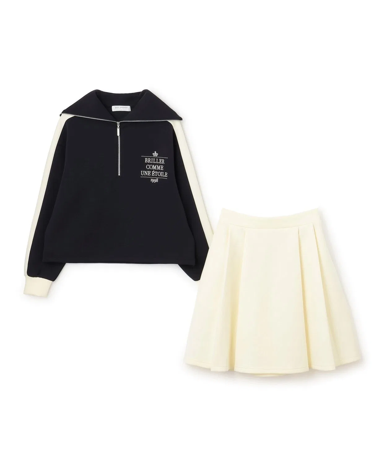 Детский комплект из куртки и юбки с принтом Pom Ponette Junior, Navy — фото 4