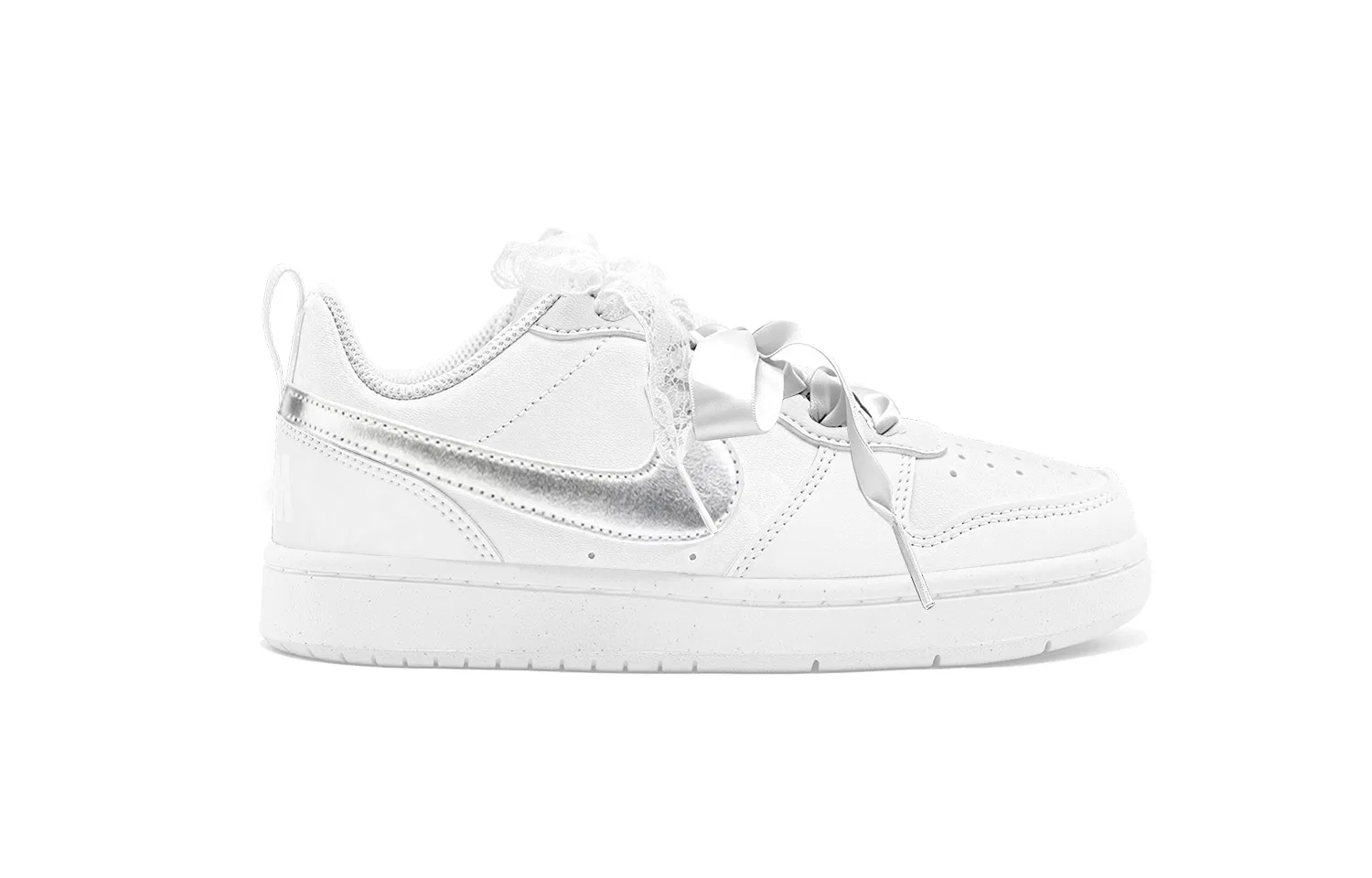Детские скейтборд-кроссовки Nike Court Borough Low 2, Silver White Moonlight — фото 3