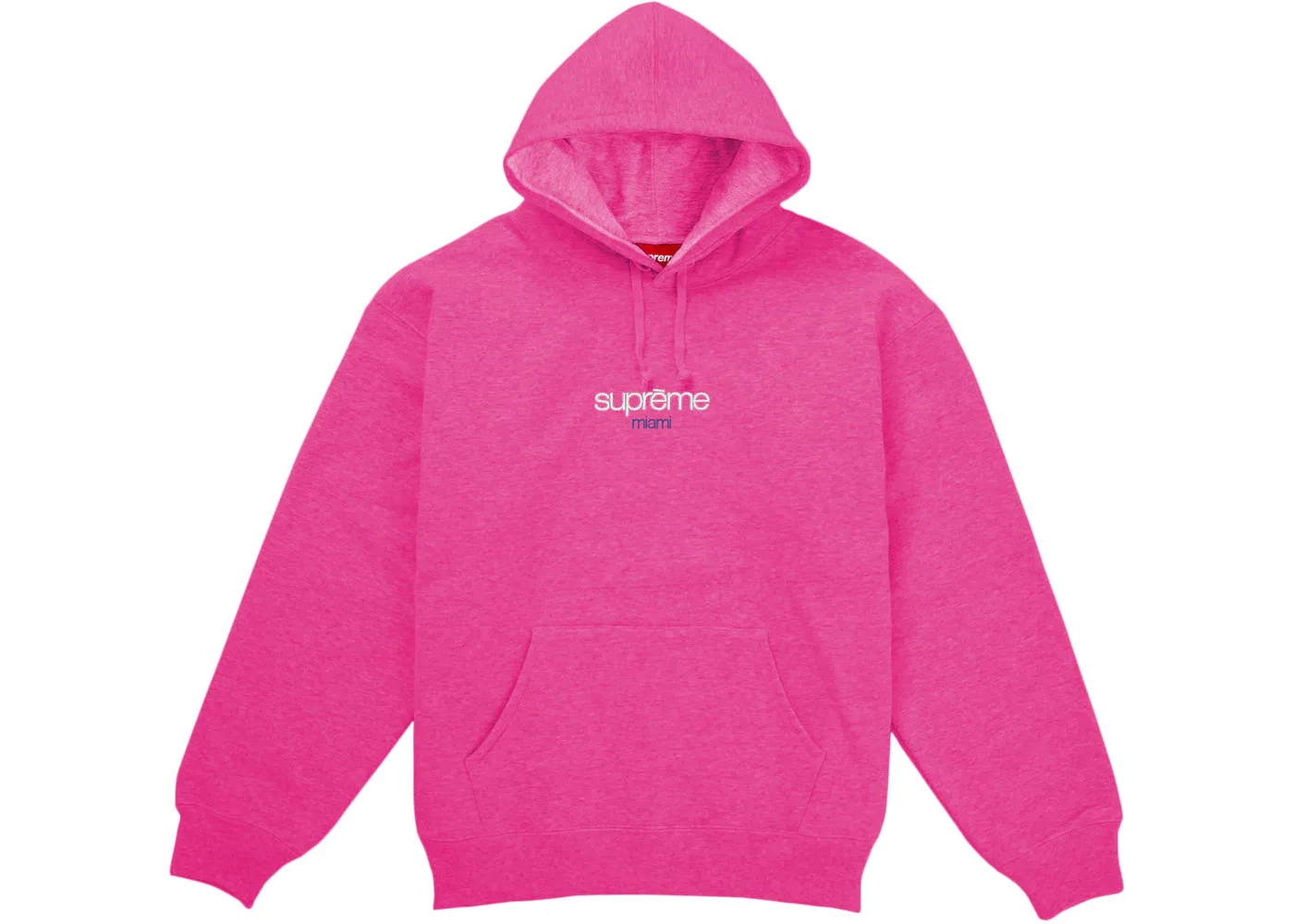 Мужская худи Supreme Classic Logo Miami Shop Hooded Sweatshirt, Pink