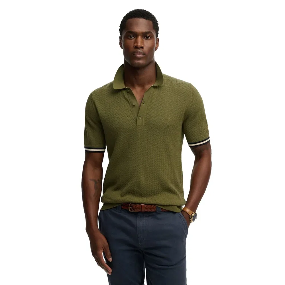 Полочка с коротким рукавом Knitted Texture Superdry, зеленый