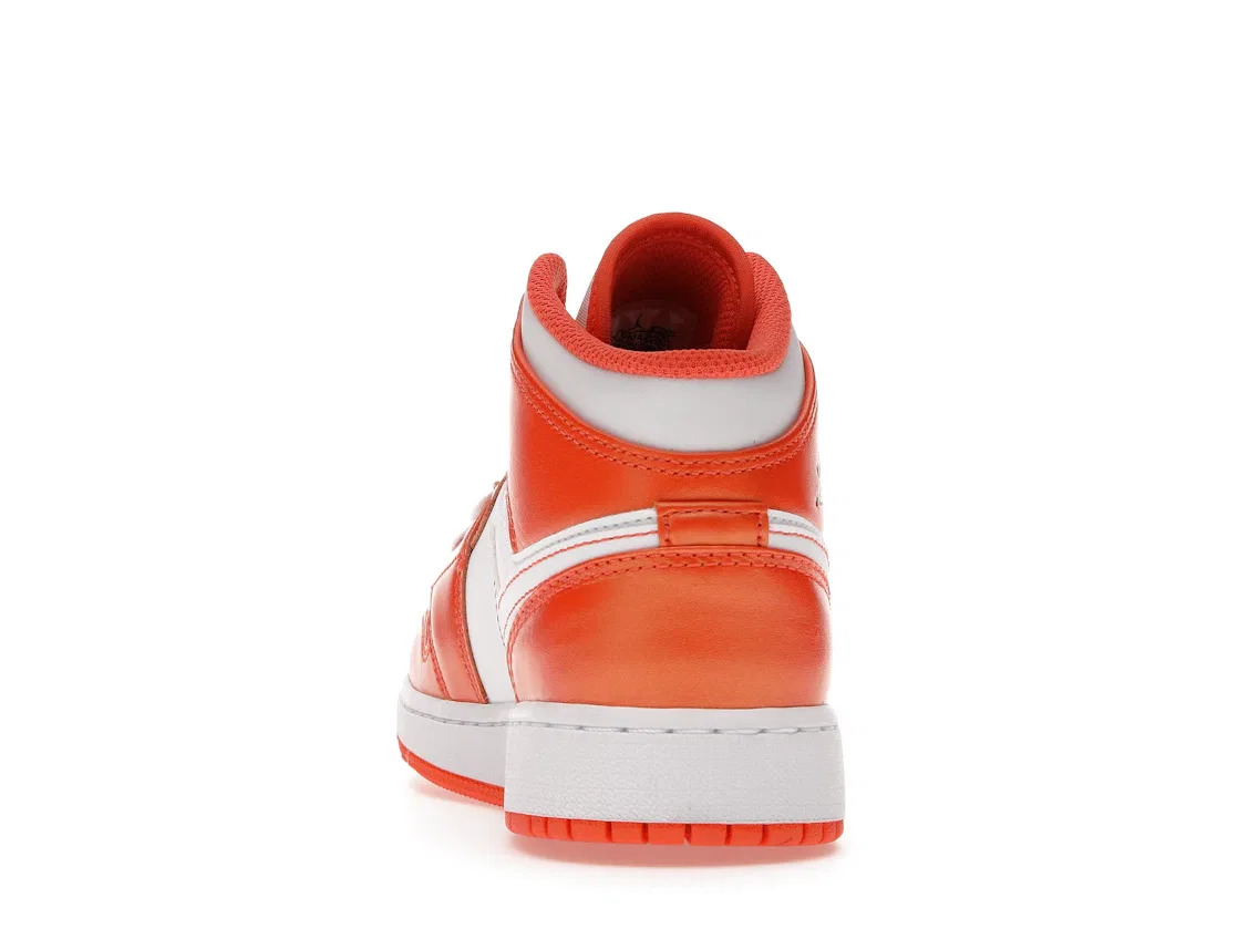 Детские кроссовки Lifestyle с принтом Jordan 1 Mid Jordan, Electro Orange/Black-White — фото 4