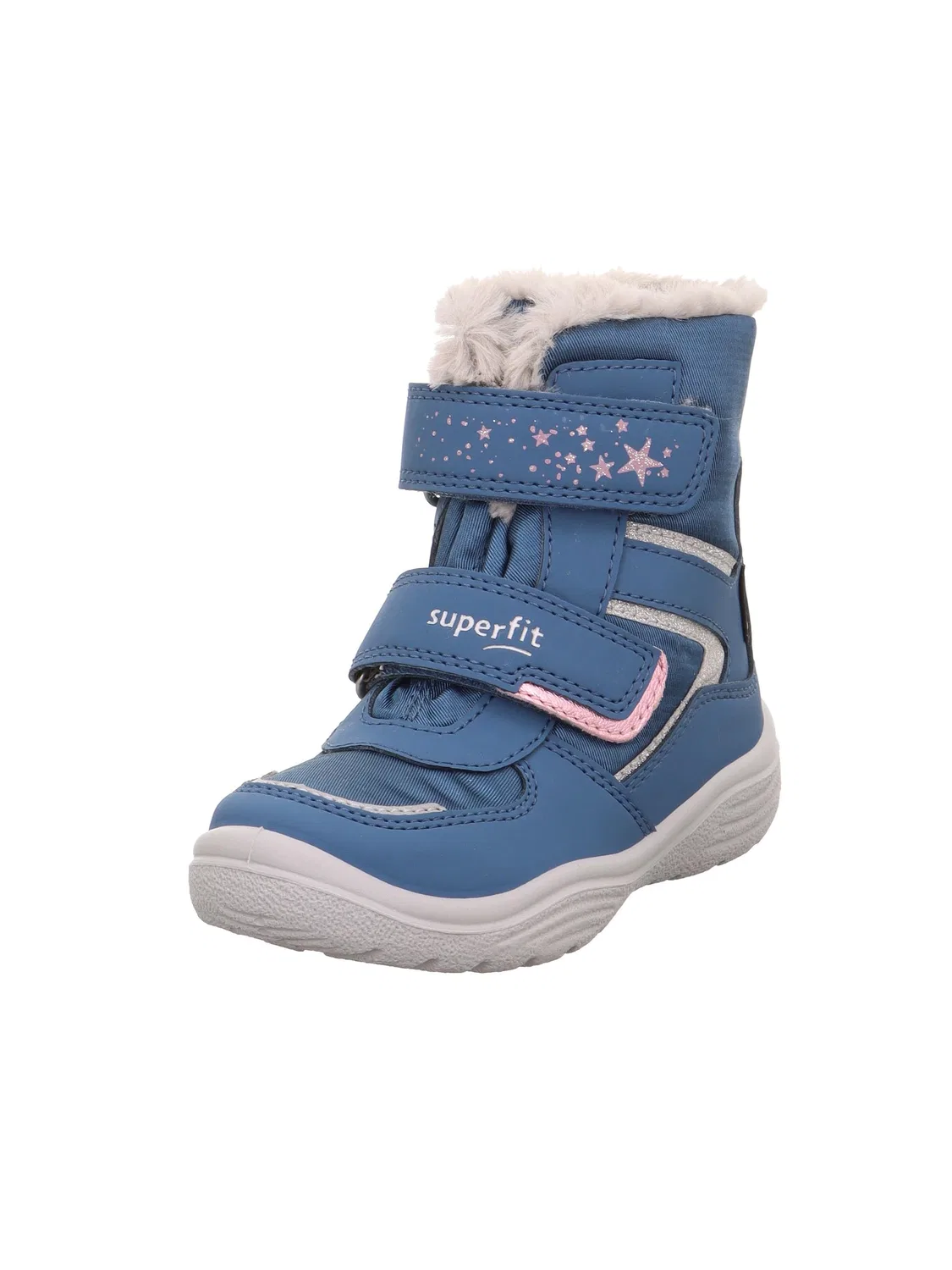 Детские снежные ботинки для девочек с принтом Crystal Superfit, Blue Grey 8020