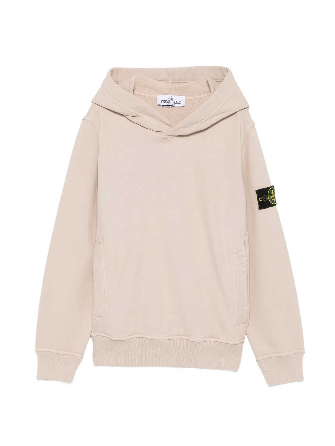 Худи с нашивкой-логотипом Stone Island Junior, нейтральные цвета