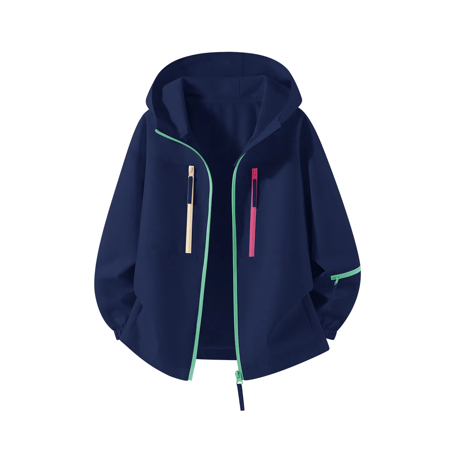 Детская куртка с капюшоном, немоделируемая, нерастяжимая, Disney, Solid Color Navy Blue