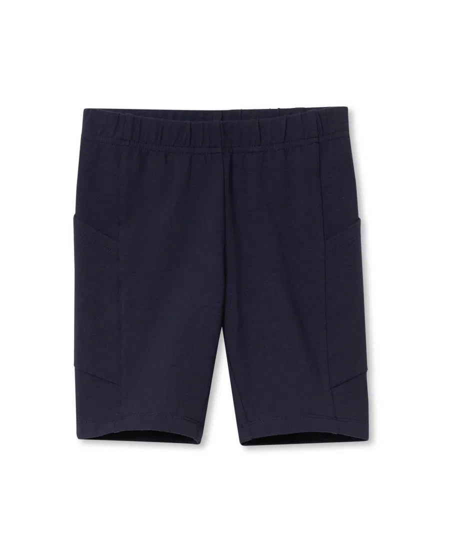 Детские шорты из плотного хлопка с карманами Tough Cotton Bike Shorts Lands' End, Classic Navy