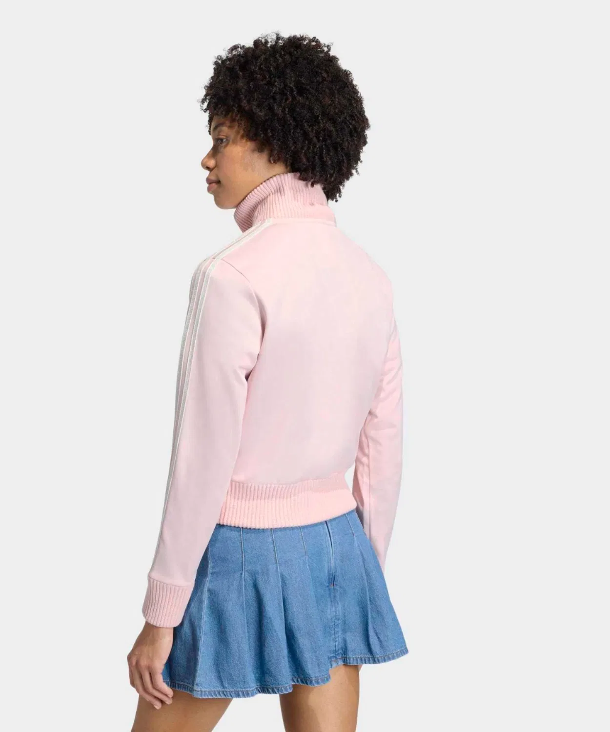 Женская куртка-джерси с вязаным крючком, модель Firebird Adidas, Pink — фото 2