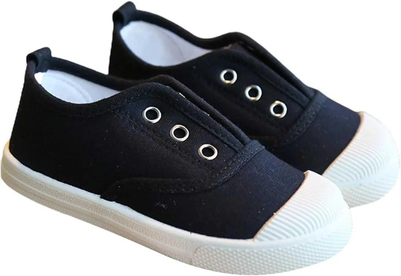 Детские кеды для девочек с принтом Plimsolls, Black