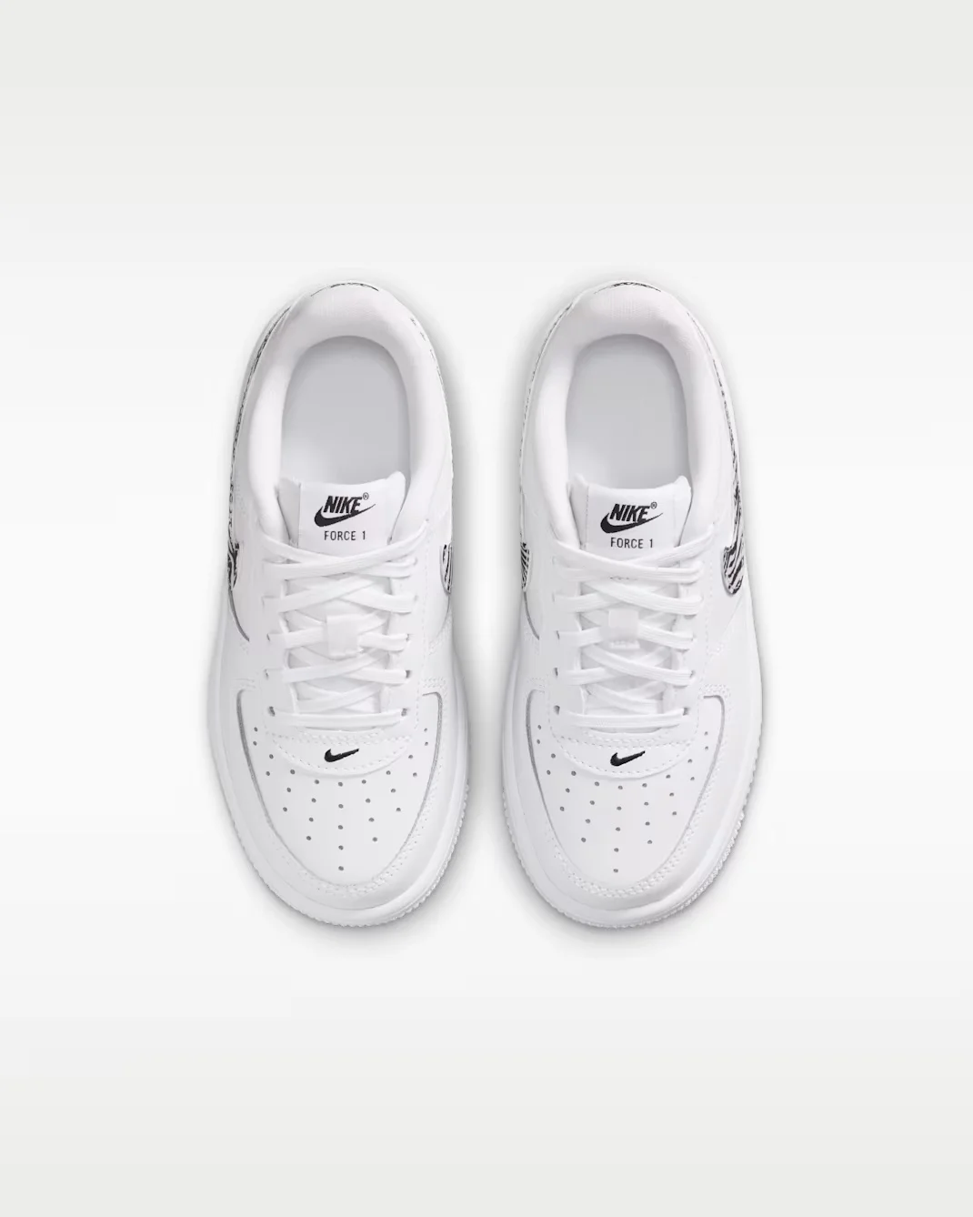 Кроссовки детские Nike Force 1 Low, белый/черный — фото 3