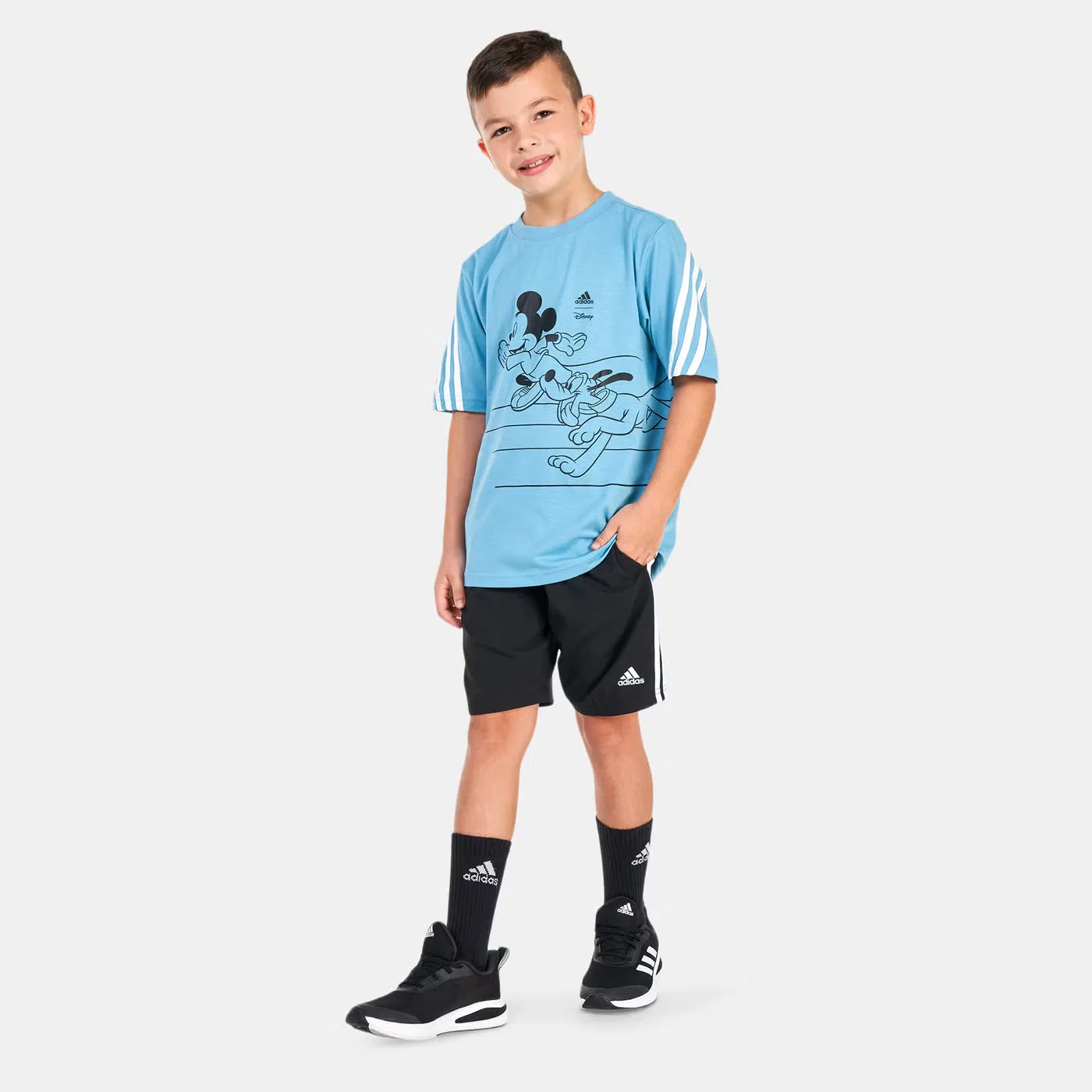 Шорты с эластичным поясом Essentials 3-Stripes Adidas, черный — фото 3