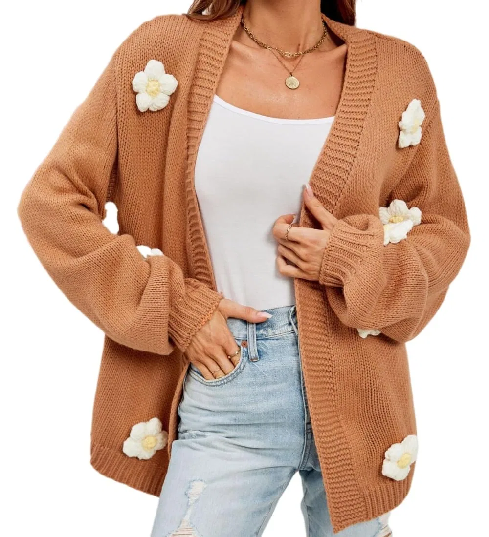 Женский кардиган с цветочным принтом, укороченный, с открытым передом, Vintage Preppy Aesthetic, Khaki