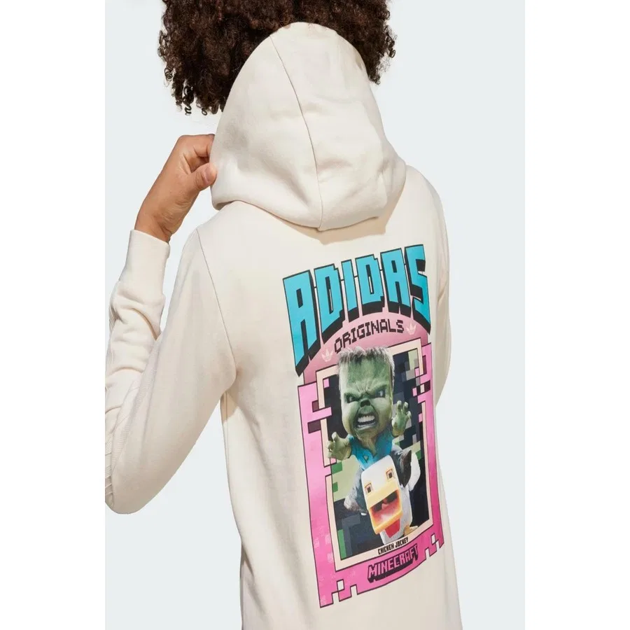 Детский свитшот с капюшоном и принтом GFX FZ Hoodie adidas, Белый — фото 2