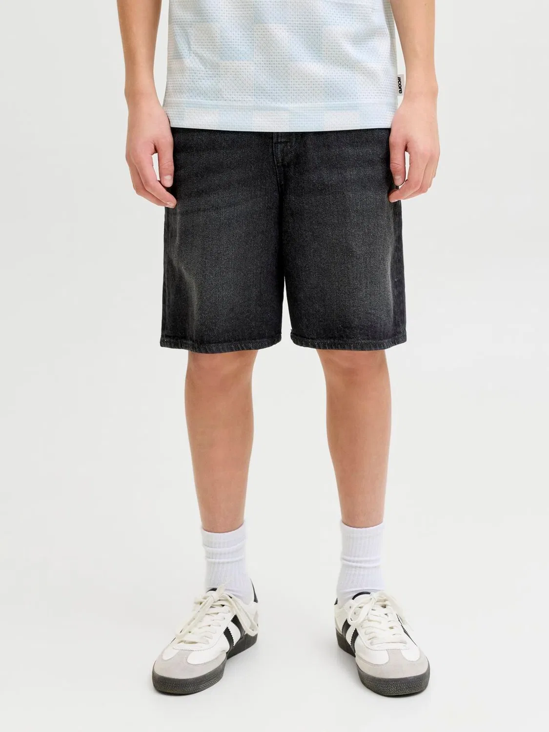 Шорты джинсовые Relaxed Fit JACK & JONES JUNIOR, черный