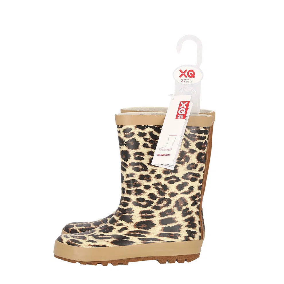 Детские резиновые сапоги с принтом Panther Xq Footwear, Cappuccino-Beige — фото 4
