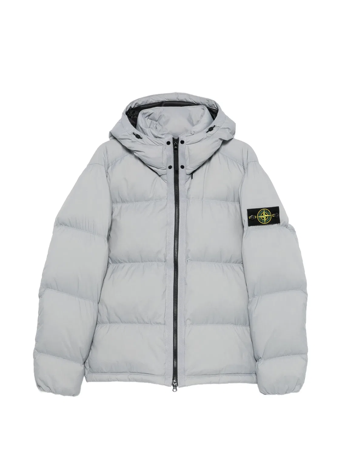 Stone Island Пуховая стеганая куртка рипстоп с капюшоном, серый