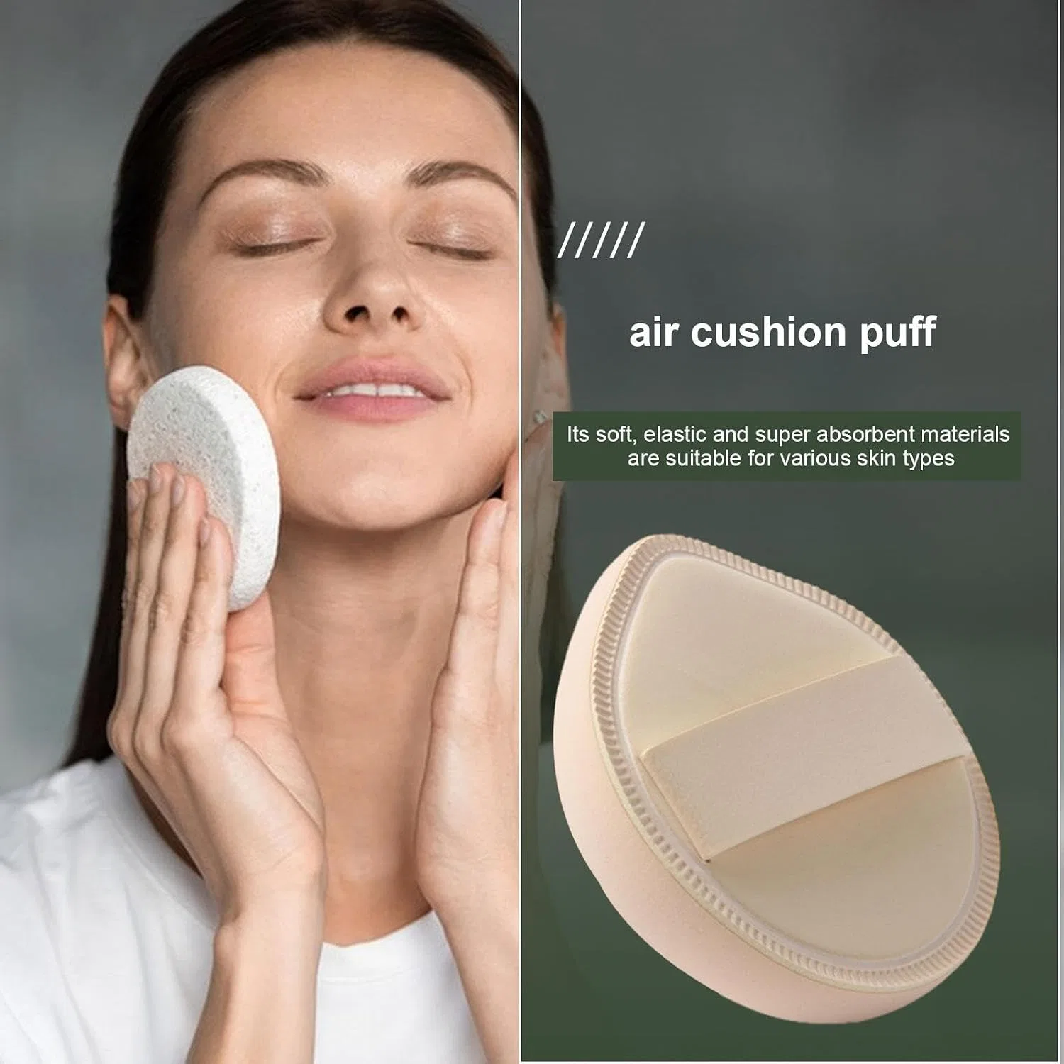 Спонж для лица, 6.5x6.3x1.8 см, 20 г, Air Cushion Puff Generic — фото 2