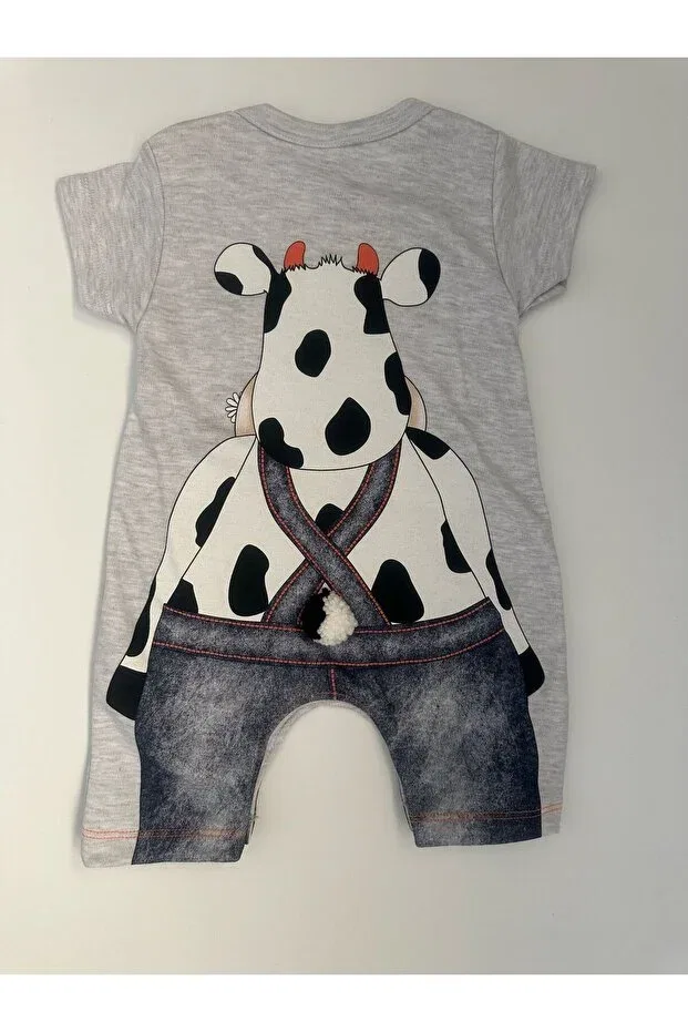 Детский комбинезон для девочек с принтом Minibird Baby, Gray — фото 2