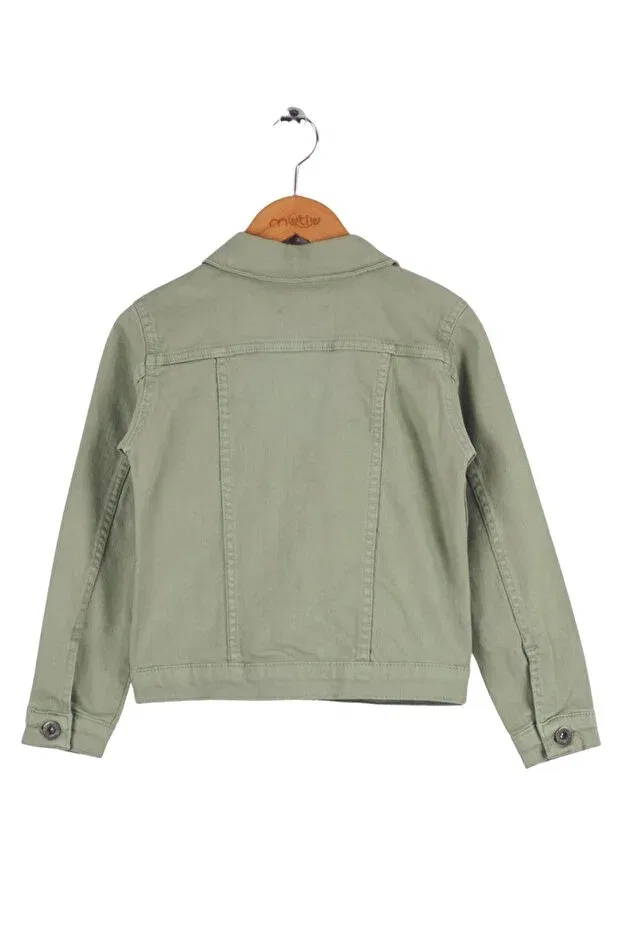Детская куртка для девочек хлопковая Mutlu basic gabardine girls' jacket Mutlu Kids, Green — фото 3